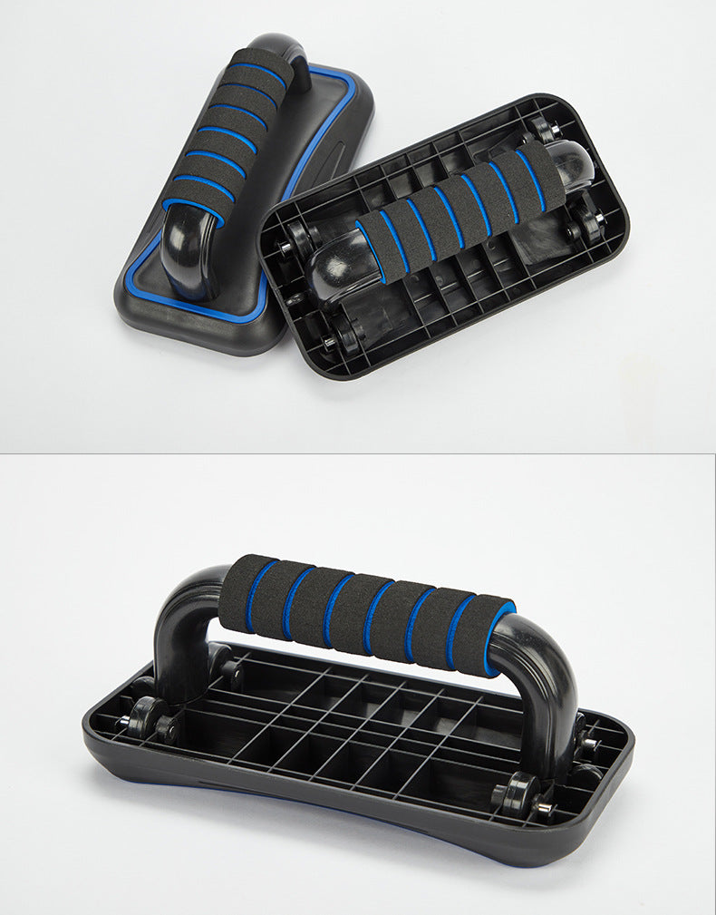 4-Wheel Ab Roller with Push-Up Stand for Fitness